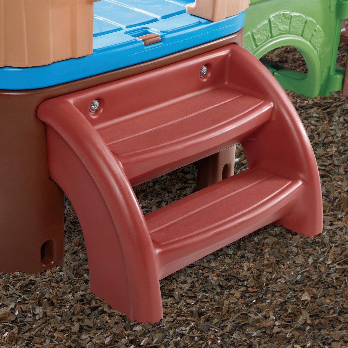 Spielturm Blau/Grün H: 177,8 cm 2-teilig - Blau/Grün, Basics, Kunststoff (348/177,8/232,4cm) - Ambia Garden