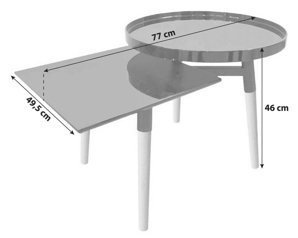Beistelltisch Mit 2 Platten Buttler, Schwarz/bambus - Schwarz/Braun, Basics, Holz/Holzwerkstoff (49,5/77/46cm) - Kayoom
