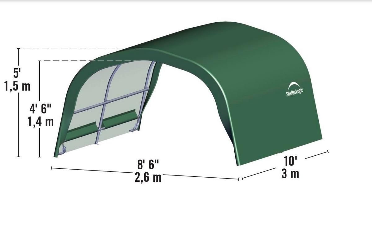 Zeltgarage Shelterlogic - Dunkelgrün, Basics, Kunststoff (300/260/150cm)