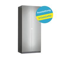 Drehtürenschrank Mit Spiegel 91,1cm Unit Anthrazit - Anthrazit, MODERN, Holzwerkstoff (91,1/210/58,3cm) - Ondega