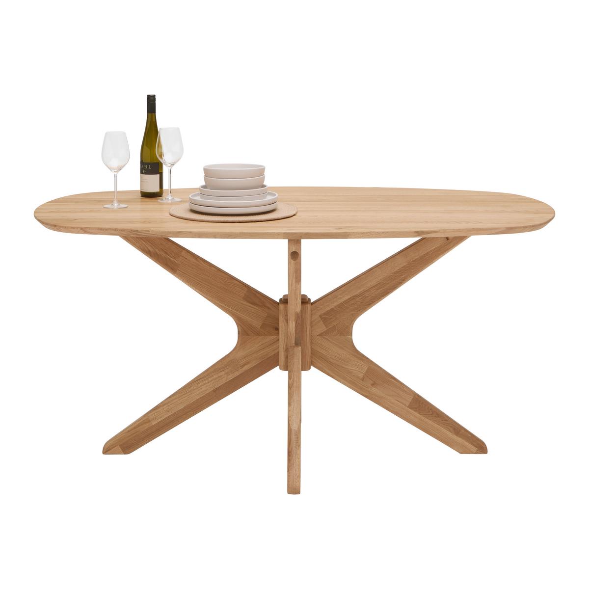 Jídelní stůl Jefferson dub masiv 160cm - divoký dub, Moderní, dřevo (160/75/90cm) - Premium Living