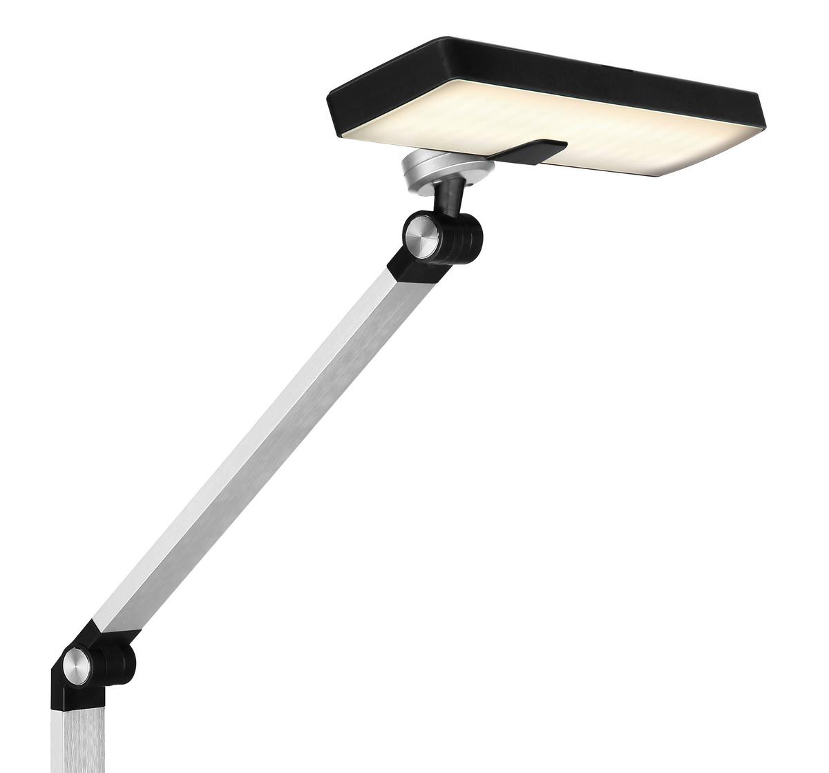 LED-Tischleuchte 58427s - Silberfarben/Schwarz, KONVENTIONELL, Kunststoff/Metall (40/27/82cm) - Globo