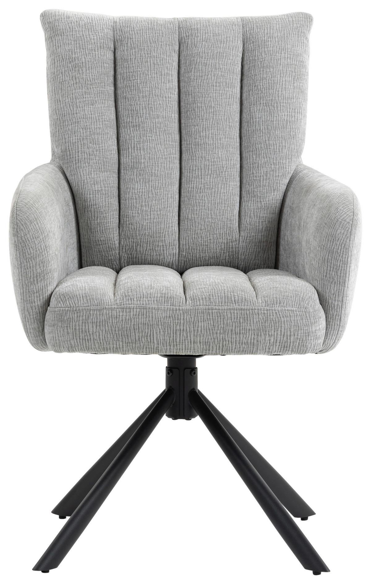 OTOČNÁ STOLIČKA CHARLOTTE -TREND- - čierna/svetlosivá, Modern, kov/textil (61/96/67cm) - Mömax