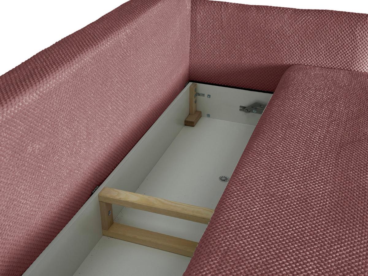 Schlafsofa Mit Bettkasten Rose Rosa B: 218 Cm - Schwarz/Rosa, Design, Textil (218/96/102cm) - MID.YOU