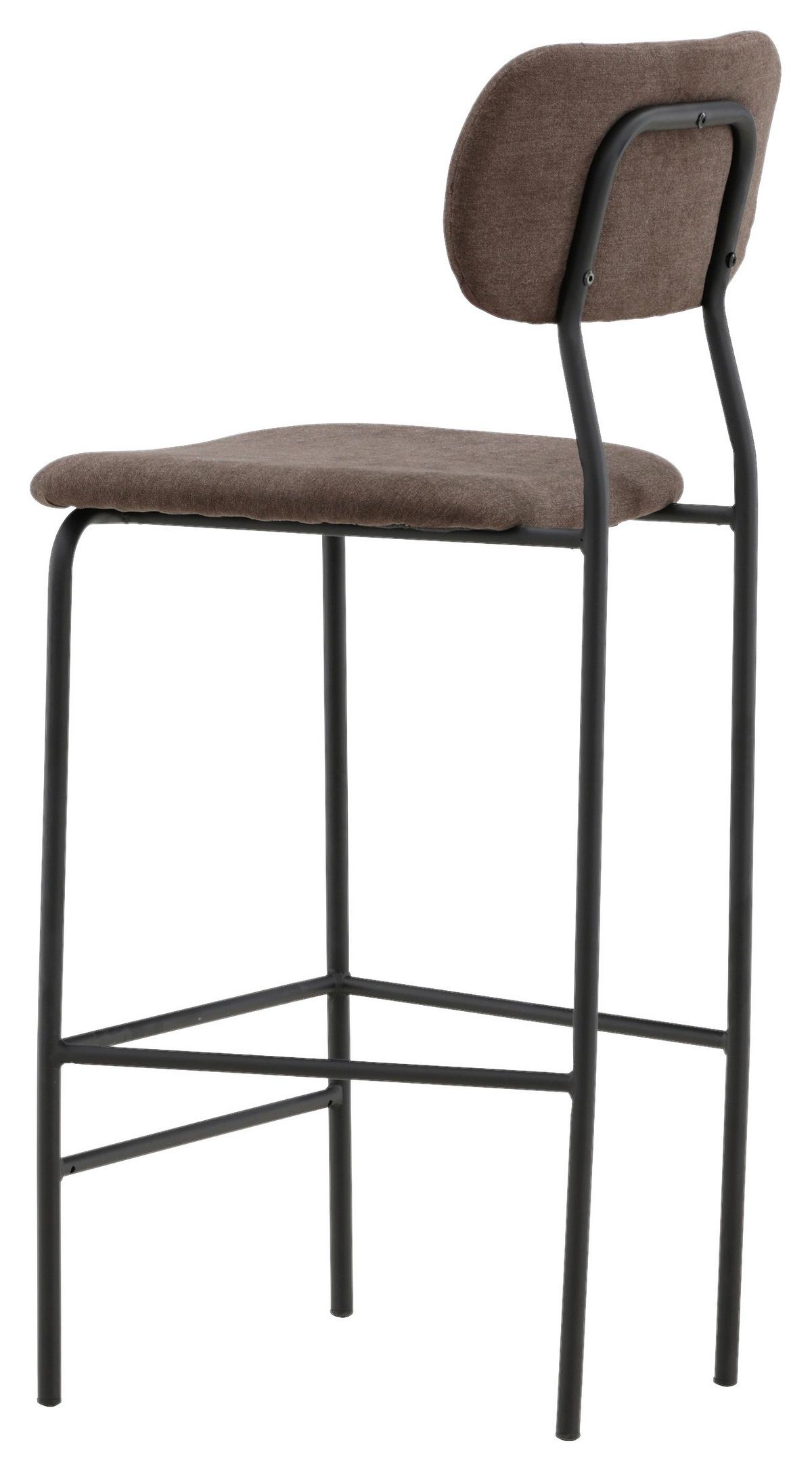 Barhocker-Set Ralf - Braun, Design, Textil/Metall (47/105/49cm) - Livetastic