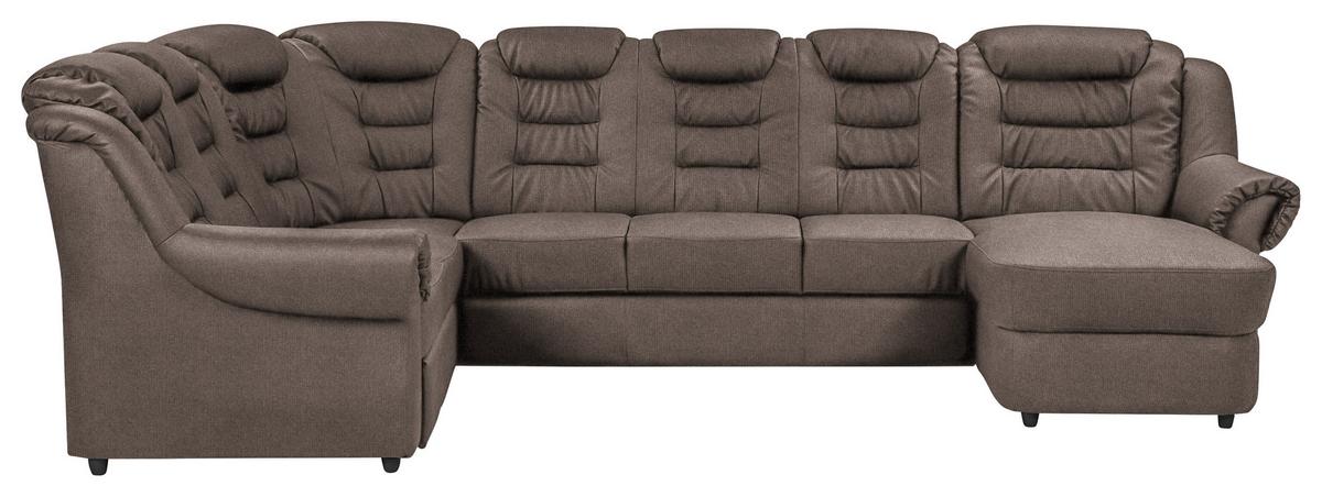 Wohnlandschaft Boston Taupe Chenille - Taupe/Schwarz, KONVENTIONELL, Textil (216/333/165cm) - Livetastic