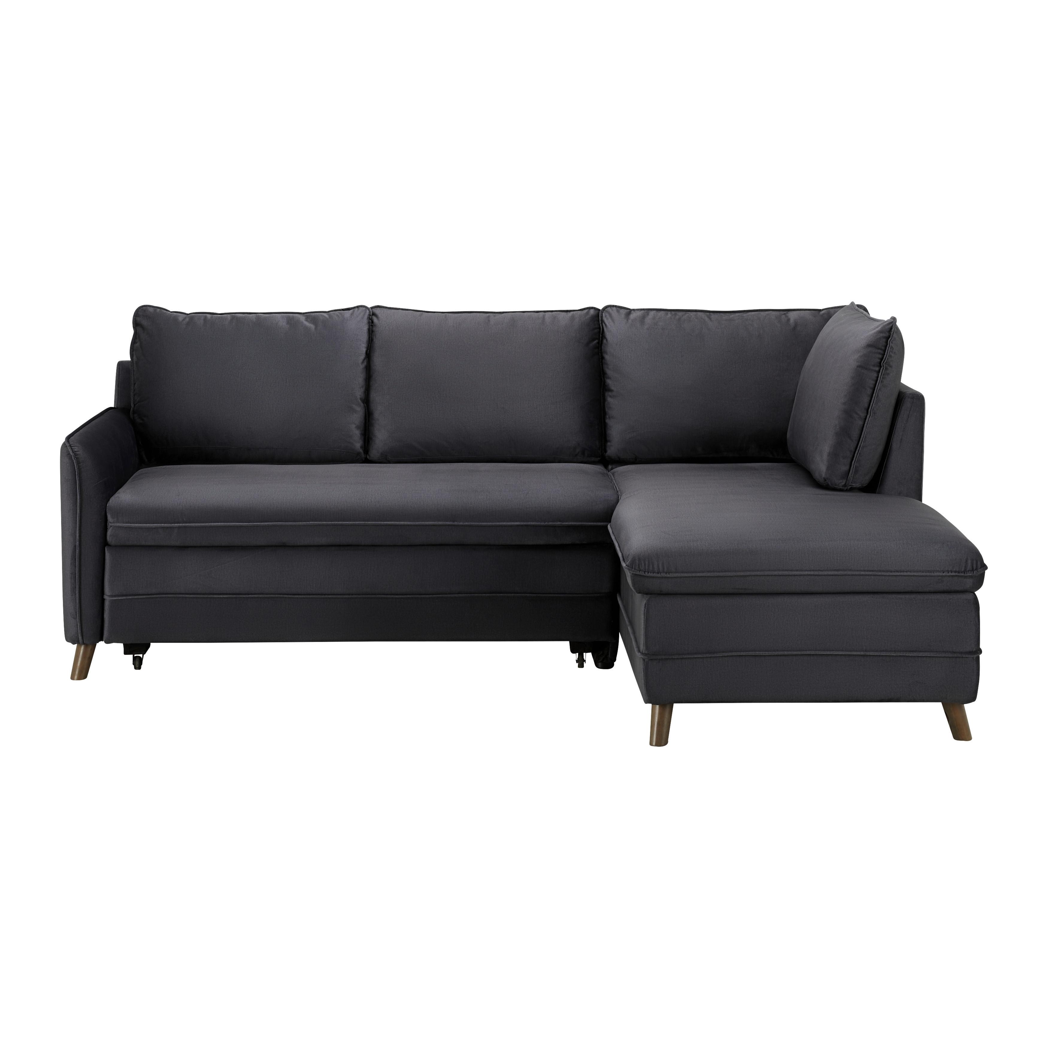 Sedací souprava ANGELINA - šedá/tmavě šedá, Moderní, dřevo/textil (229/87/154cm) - Bessagi Home