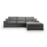 Ecksofa Veda Grau S: 308x186 cm - Beige/Schwarz, Basics, Holz/Textil (308/186cm) - MID.YOU