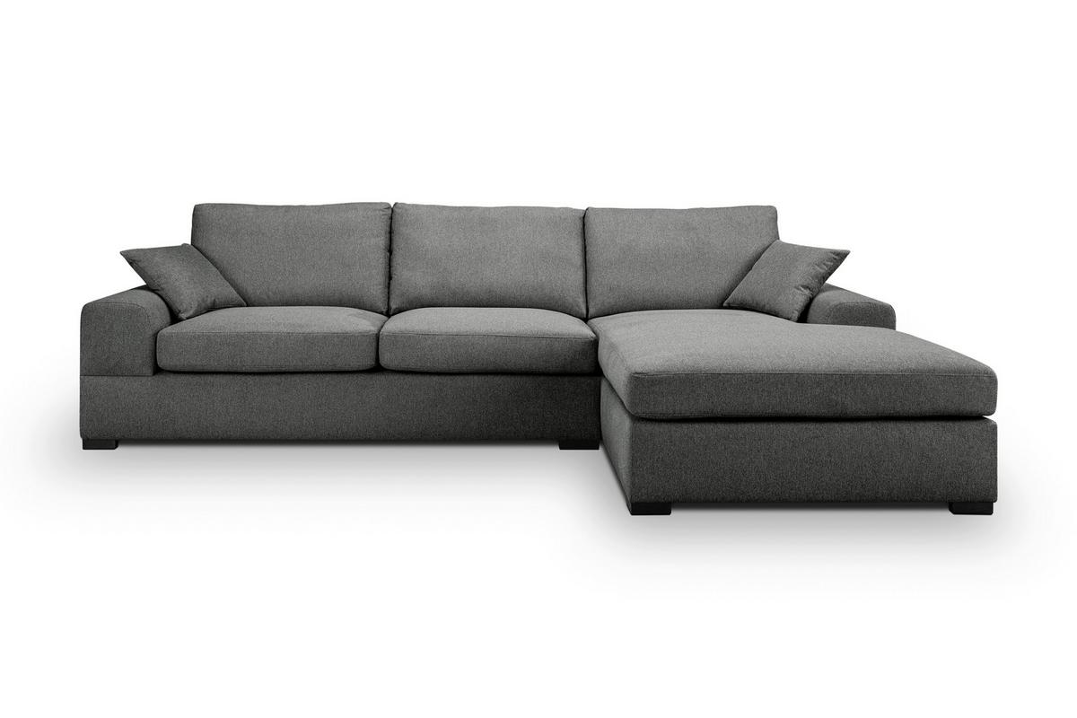 Ecksofa Veda Grau S: 308x186 cm - Beige/Schwarz, Basics, Holz/Textil (308/186cm) - MID.YOU