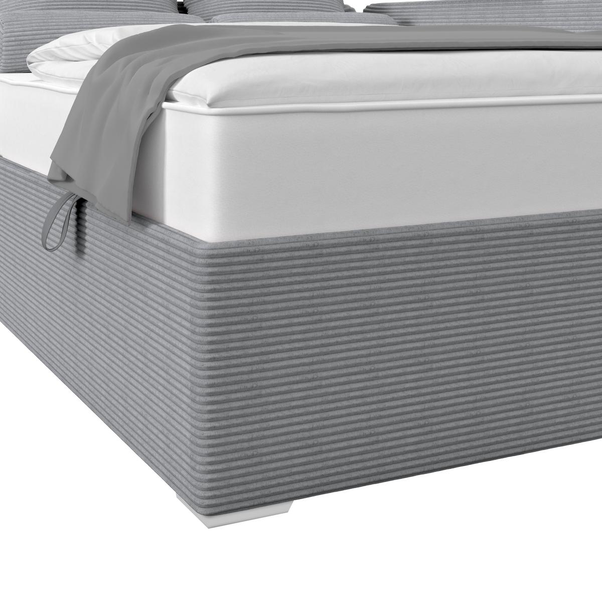 Kárpitozott Ágy Remi 120/200cm - ezüstszínű, Modern, textil/fa (120/200cm)