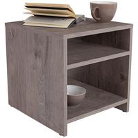 Beistelltisch 2 Ablagefächer Luca Ribbeck Eiche Dekor - Grau, MODERN, Holzwerkstoff (40/40/37cm)