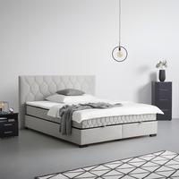 Americká posteľ MAYA D 180/200 cm, svetlosivá - čierna/svetlosivá, Konventionell, drevo/kompozitné drevo (180/200cm) - Mömax
