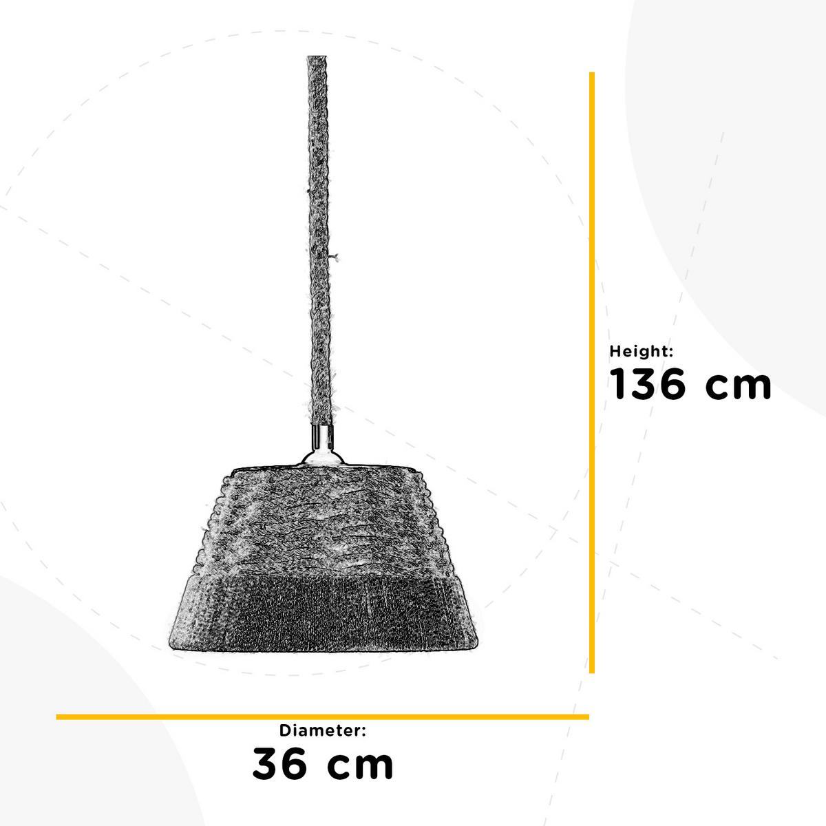 Hängeleuchte 1732/S - Beige, Natur, Naturmaterialien/Textil (36/136cm)