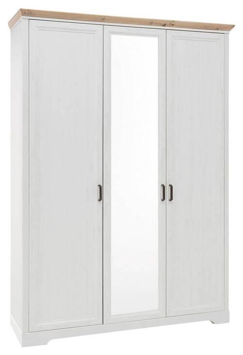 Drehtürenschrank Mit Spiegel 164 Cm Jasmin Ii Weiß/eiche - Weiß/Eiche Artisan, LIFESTYLE, Holzwerkstoff (164/220/64cm)