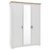 Drehtürenschrank Mit Spiegel 164 Cm Jasmin Ii Weiß/eiche - Weiß/Eiche Artisan, LIFESTYLE, Holzwerkstoff (164/220/64cm)
