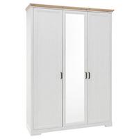 Drehtürenschrank Mit Spiegel 164 Cm Jasmin Ii Weiß/eiche - Weiß/Eiche Artisan, LIFESTYLE, Holzwerkstoff (164/220/64cm)