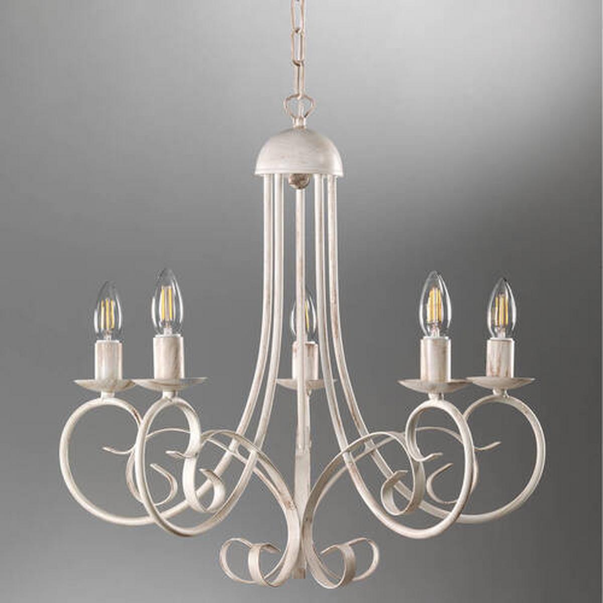 Kronleuchter 4885/5 - Weiß, KONVENTIONELL, Metall (60/110cm)