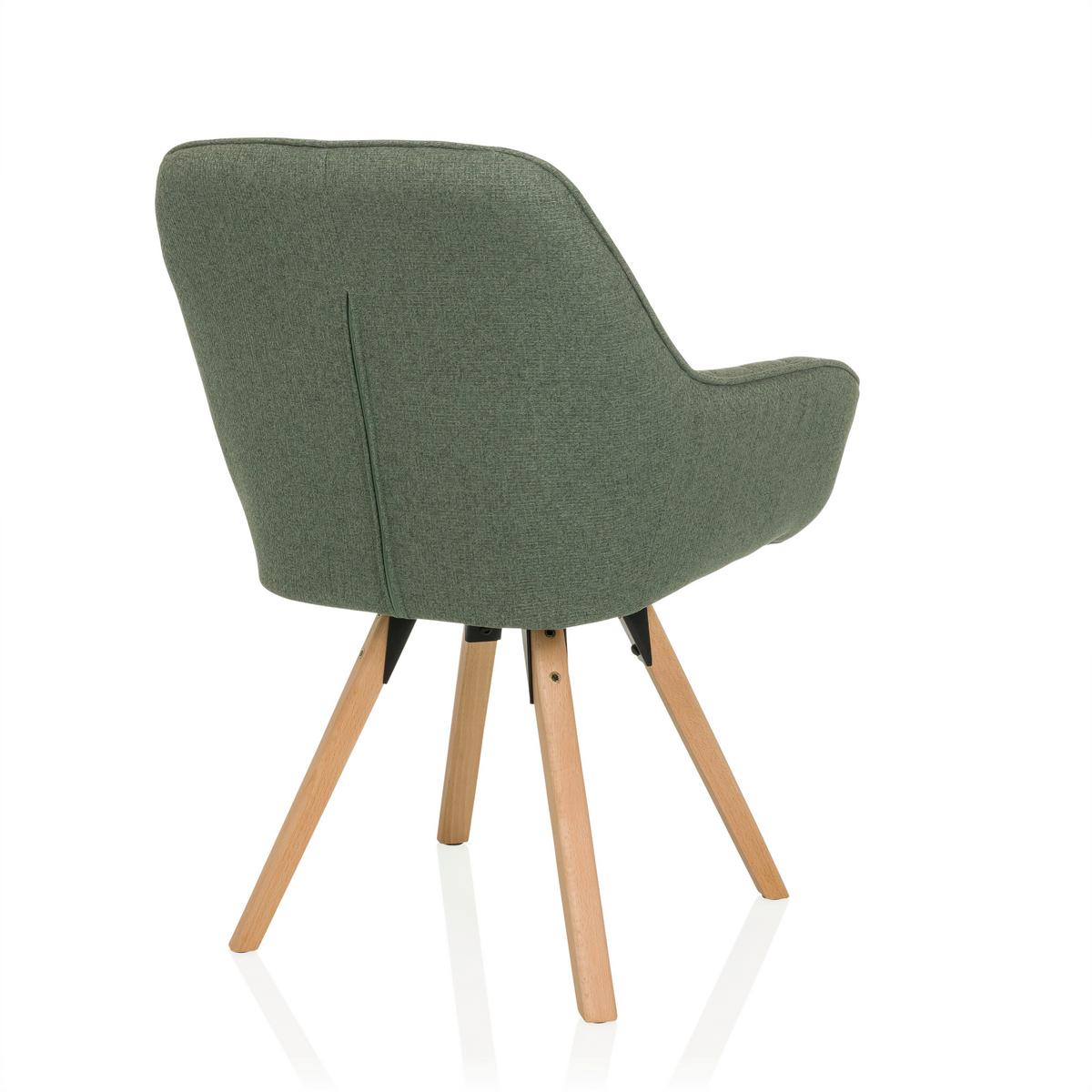 Armlehnstuhl Scandi Ted Mintgrau B: 56 cm - Mintgrau/Buchefarben, MODERN, Holz/Textil (56/84/62cm) - MID.YOU
