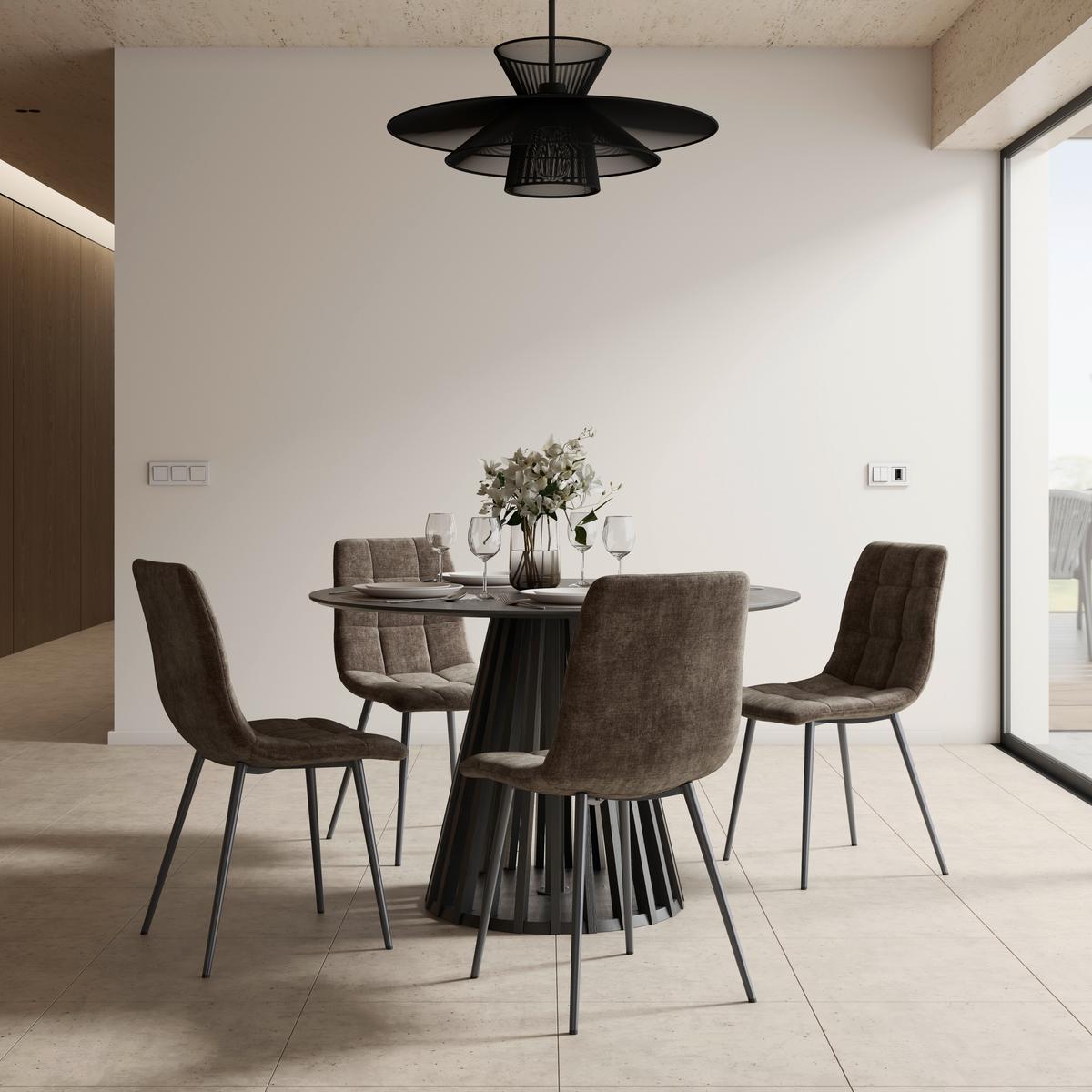 ŽIDLE RIA - černá/hnědá, Moderní, kov/textil (44cm) - Bessagi Home