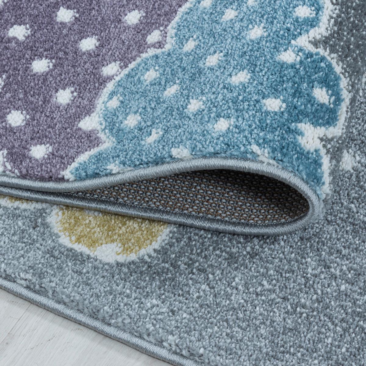 Kinderteppich Sterne & Woken Grau Lucky 80x150 Cm - Grau, Trend, Textil (80/150cm)
