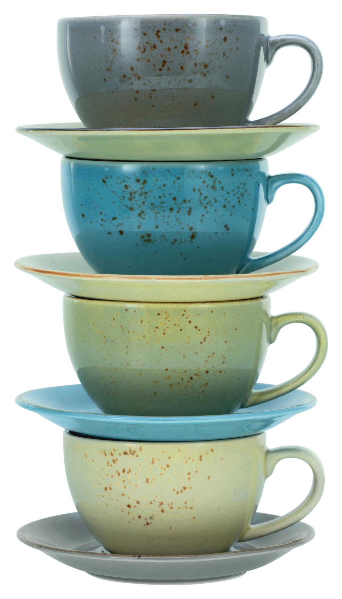 Nature Collection 8-Teilig Beige, Grau, Blau, Grün - Blau/Beige, Trend, Keramik - Creatable