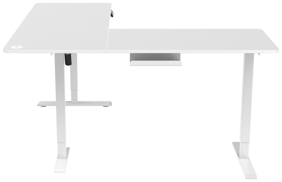 Eckschreibtisch Nimi Weiß L: 160cm - Weiß, MODERN, Holzwerkstoff/Kunststoff (160/140/72-117cm) - Livetastic