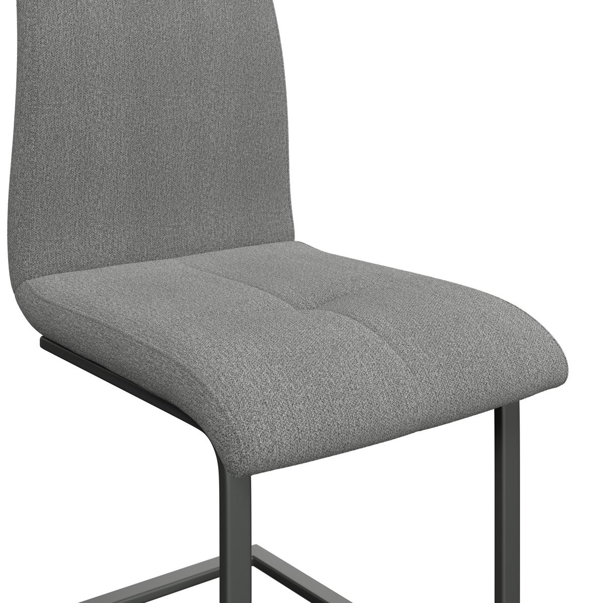 Schwingstuhl Tristan Webstoff grau, B: 41cm - Schwarz/Grau, MODERN, Holz/Textil (41/102/58cm) - James Wood