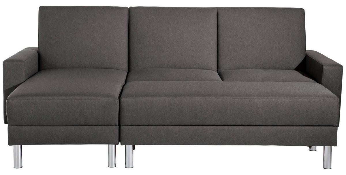 Ecksofa mit Schlaffunktion Just Fashion Anthrazit - Chromfarben/Anthrazit, KONVENTIONELL, Textil (152/230cm) - Max Winzer