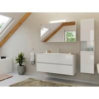 BADEZIMMER Limes, Weiß HG B: 120 cm - Weiß Hochglanz/Weiß, Basics, Holzwerkstoff/Stein (120cm) - MID.YOU