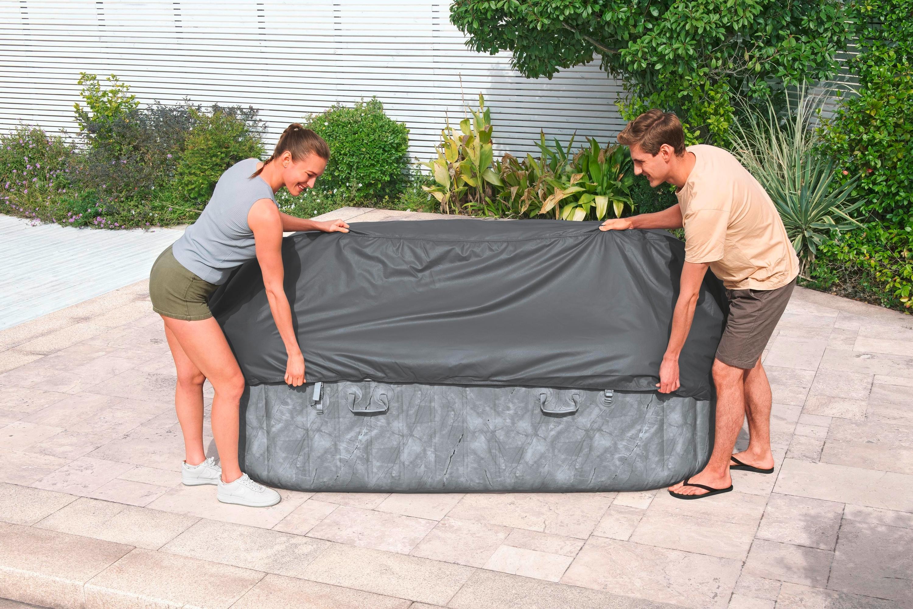 Whirlpoolabdeckung Gustav - Dunkelgrau, KONVENTIONELL, Kunststoff (230/230/71cm) - Bestway