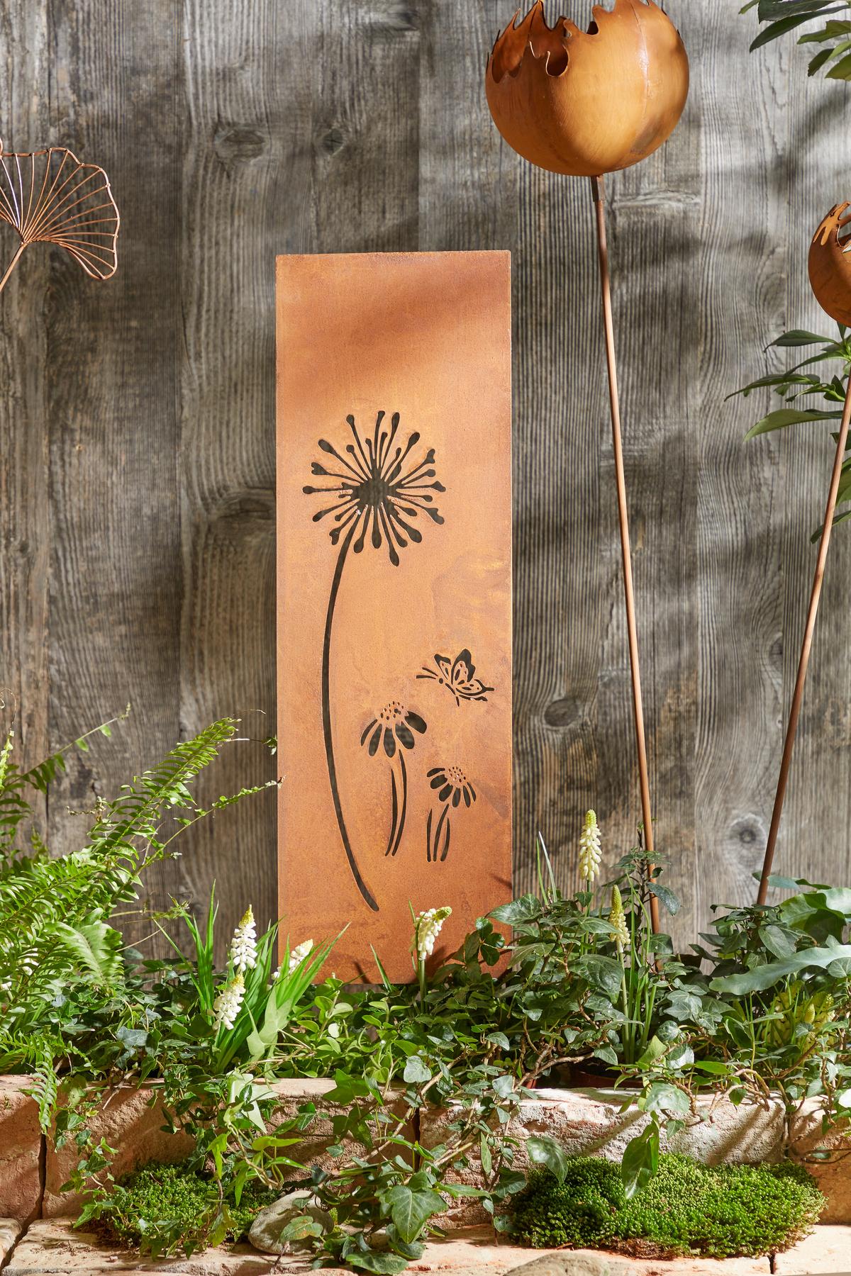 Gartenstecker Dippy Rostfarben B/l: Ca. 19/70 Cm - Naturfarben, Basics, Metall (19/70cm) - Luca Bessoni