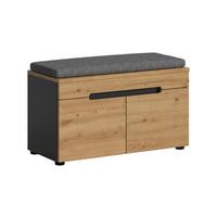 Sitzbank Canu Eiche Artisan/Grau B: 80 cm - Schwarz/Eiche Artisan, Design, Holzwerkstoff/Kunststoff (80/45/37cm) - Livetastic