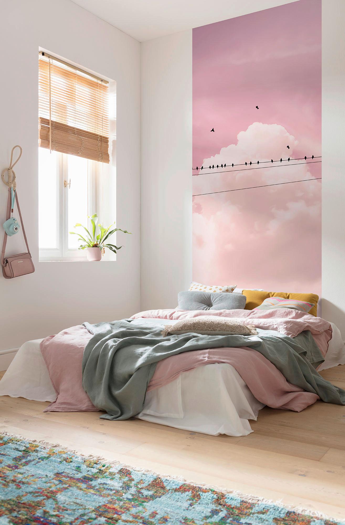 Vliestapete Cloud Wire Panel - Rosa, Basics (100/250cm) - Komar