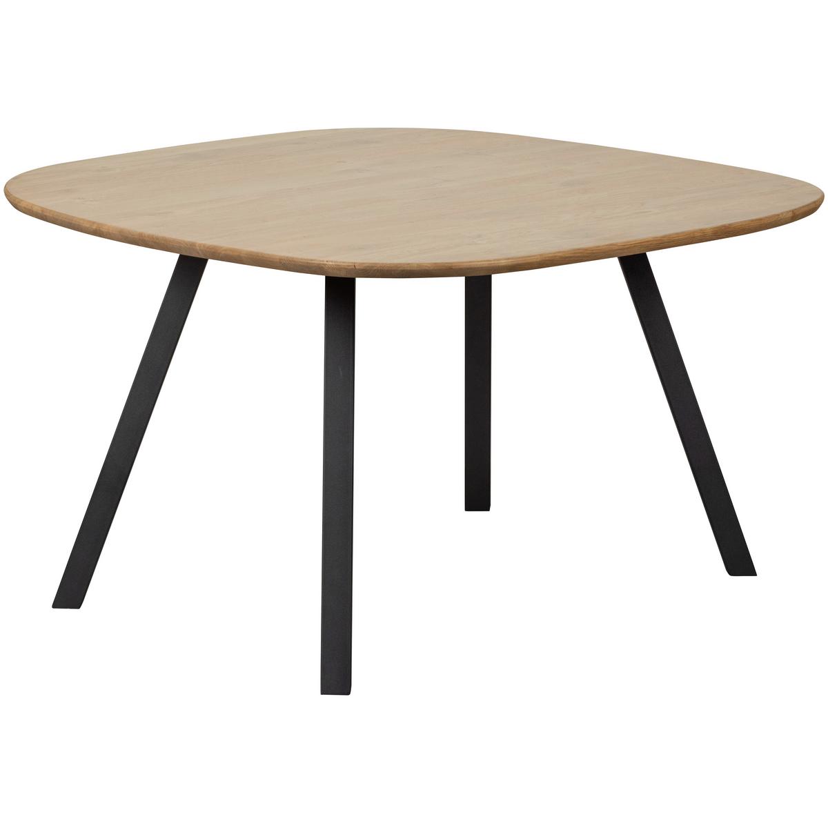 Esstisch Tablo Eichefarben L: 130 Cm - Eichefarben/Schwarz, Design, Holz/Metall (130/130/75cm) - Livetastic