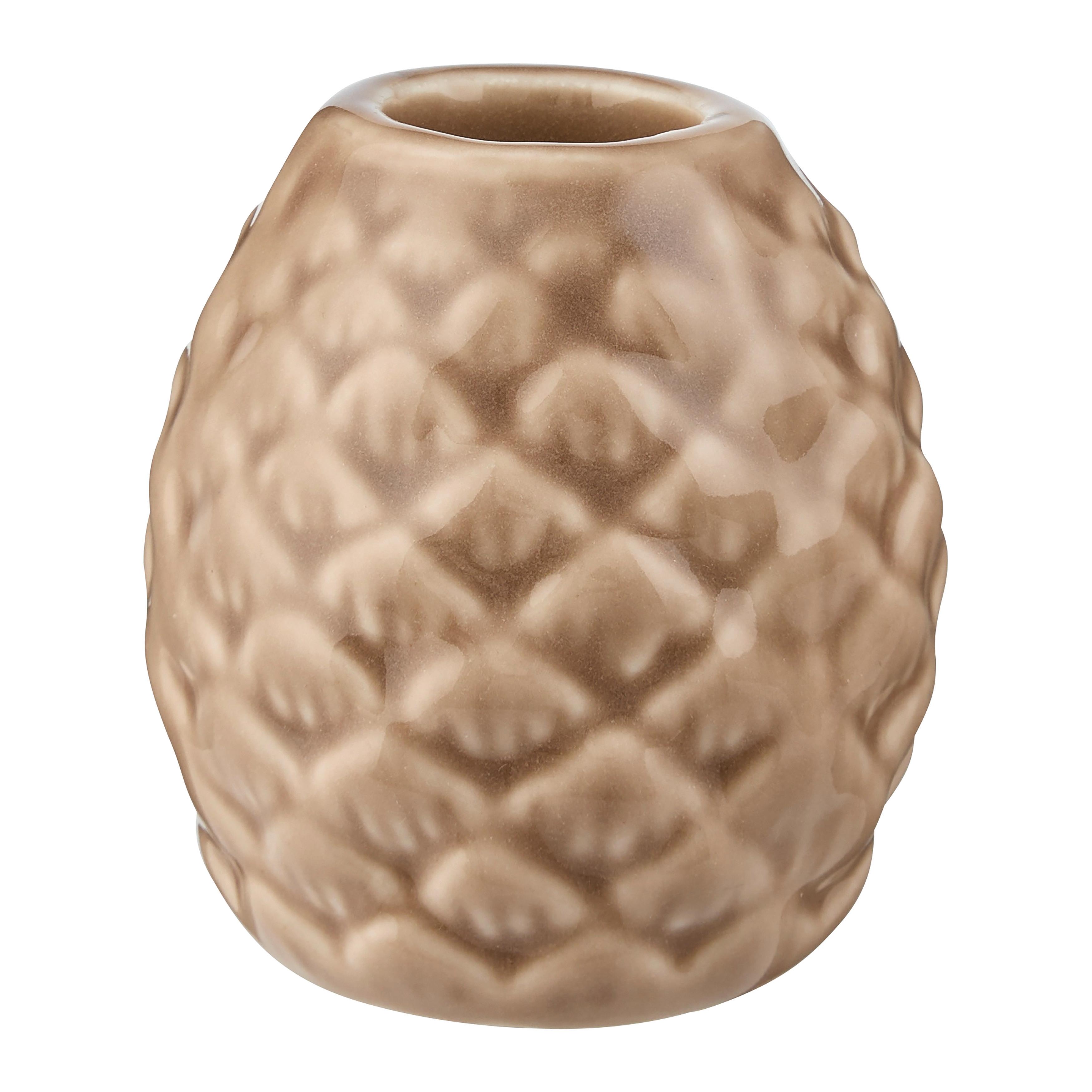 Stojan na sviečku PINECONE - hnedá, Konventionell, keramika (5,5/6cm) - Mömax