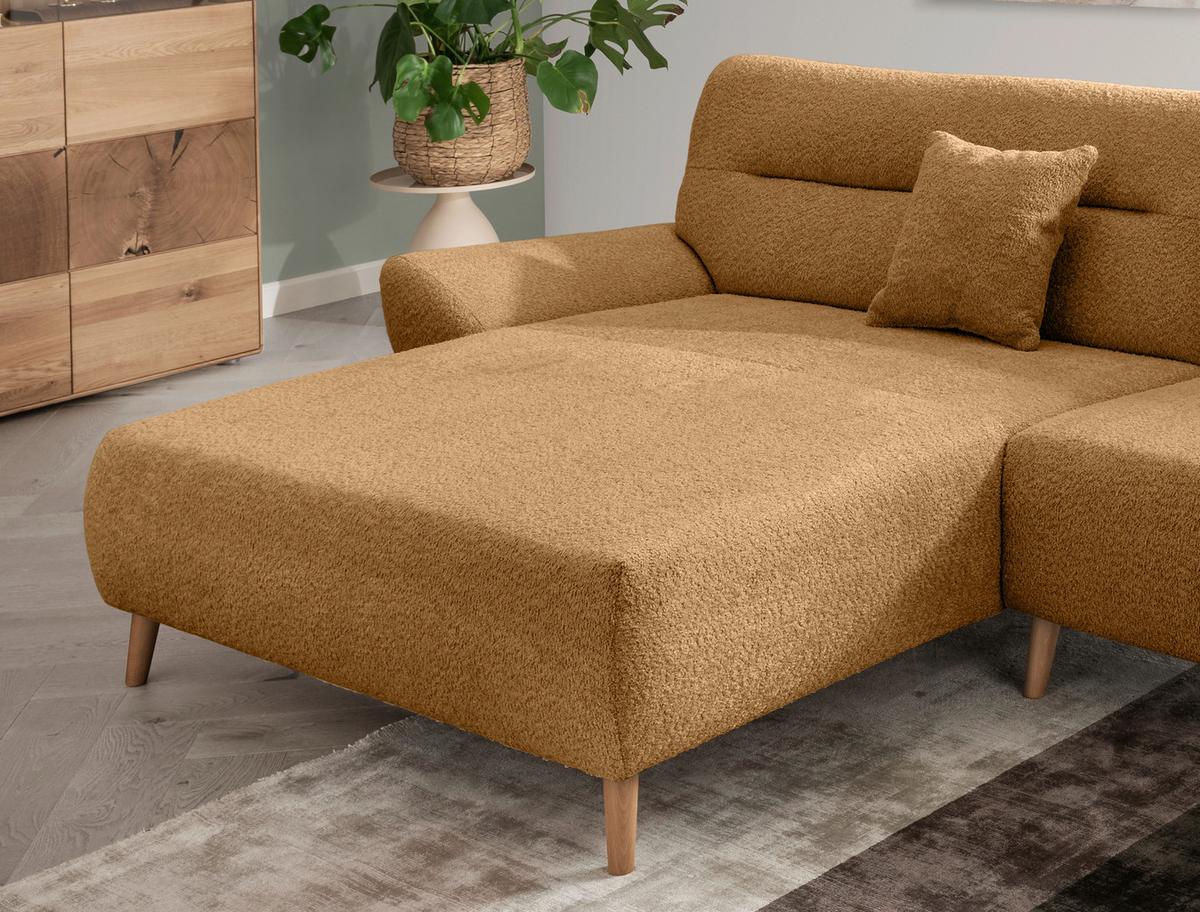 Ecksofa Drago Goldfarben S: 166x290 cm - Wildeiche/Goldfarben, KONVENTIONELL, Textil (166/290cm) - Sadena