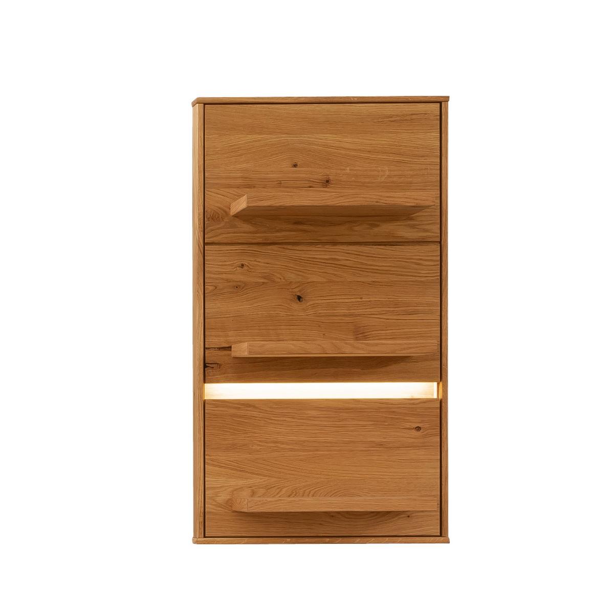Wohnkombination Massiv 3-Tlg. Como Wildeiche - Wildeiche, Natur, Glas/Holz (246/202/51cm) - MID.YOU