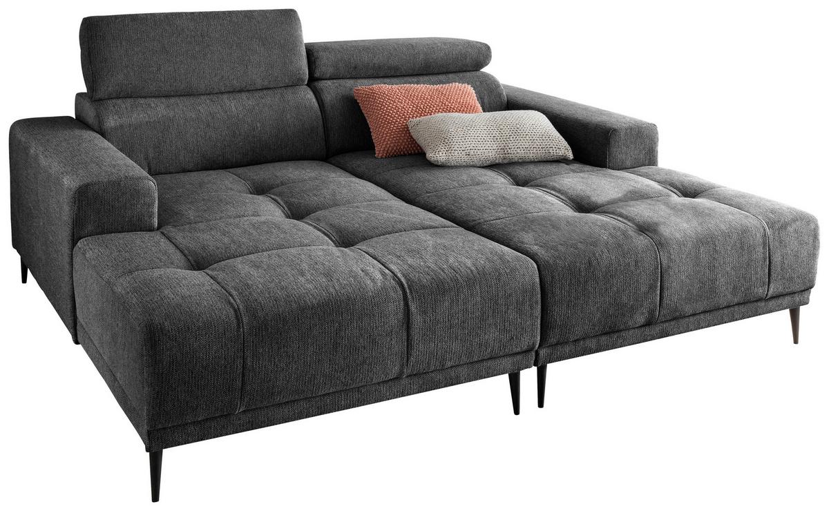 Ecksofa Intera Anthrazit S: 200x188 Cm - Anthrazit/Schwarz, KONVENTIONELL, Textil (200/188cm) - Livetastic