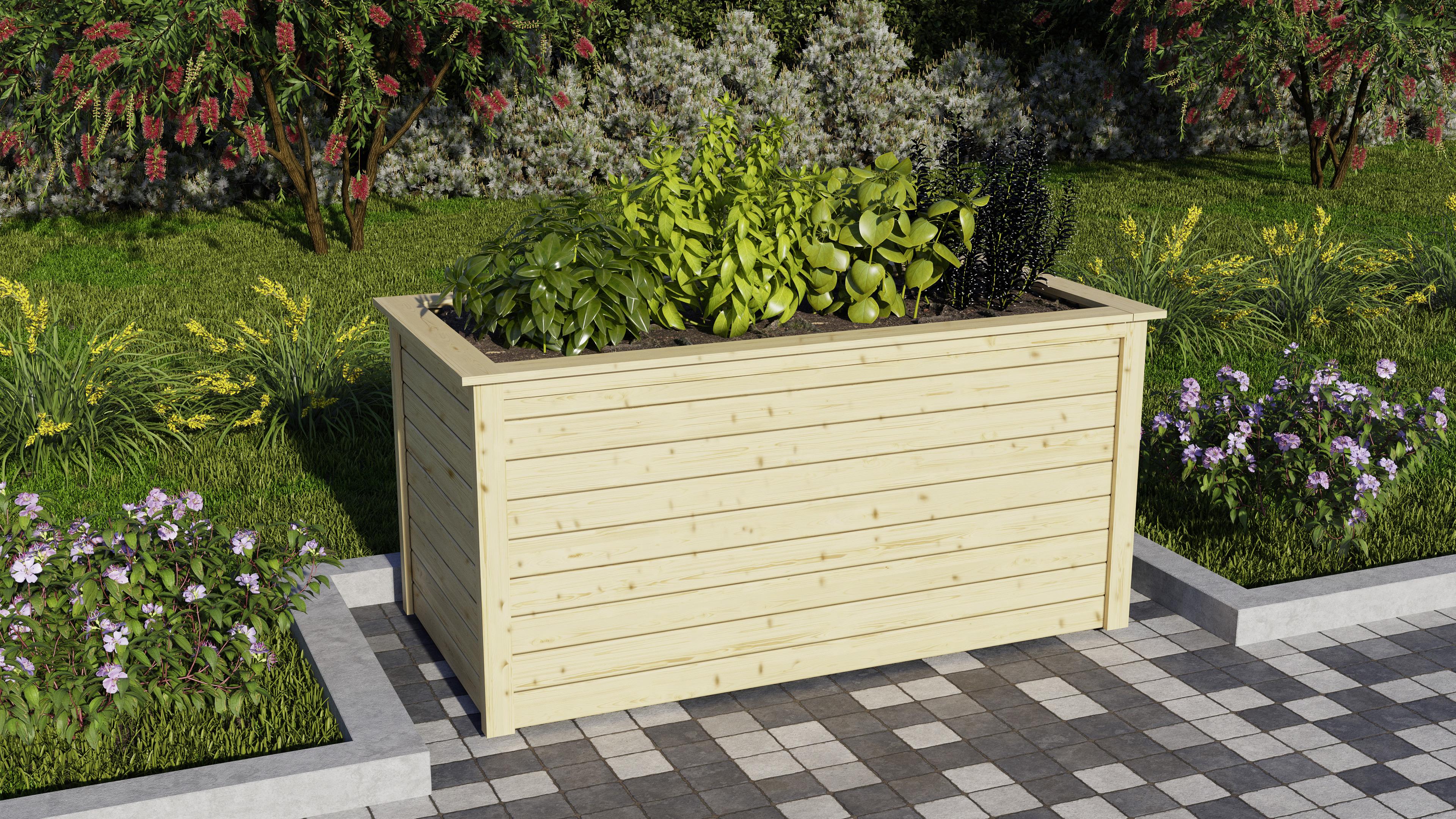 Hochbeet Fichte Massiv Bxhxt: 173x82x89 Cm Naturbelassen - Naturfarben, Basics, Holz (173/82/89cm)