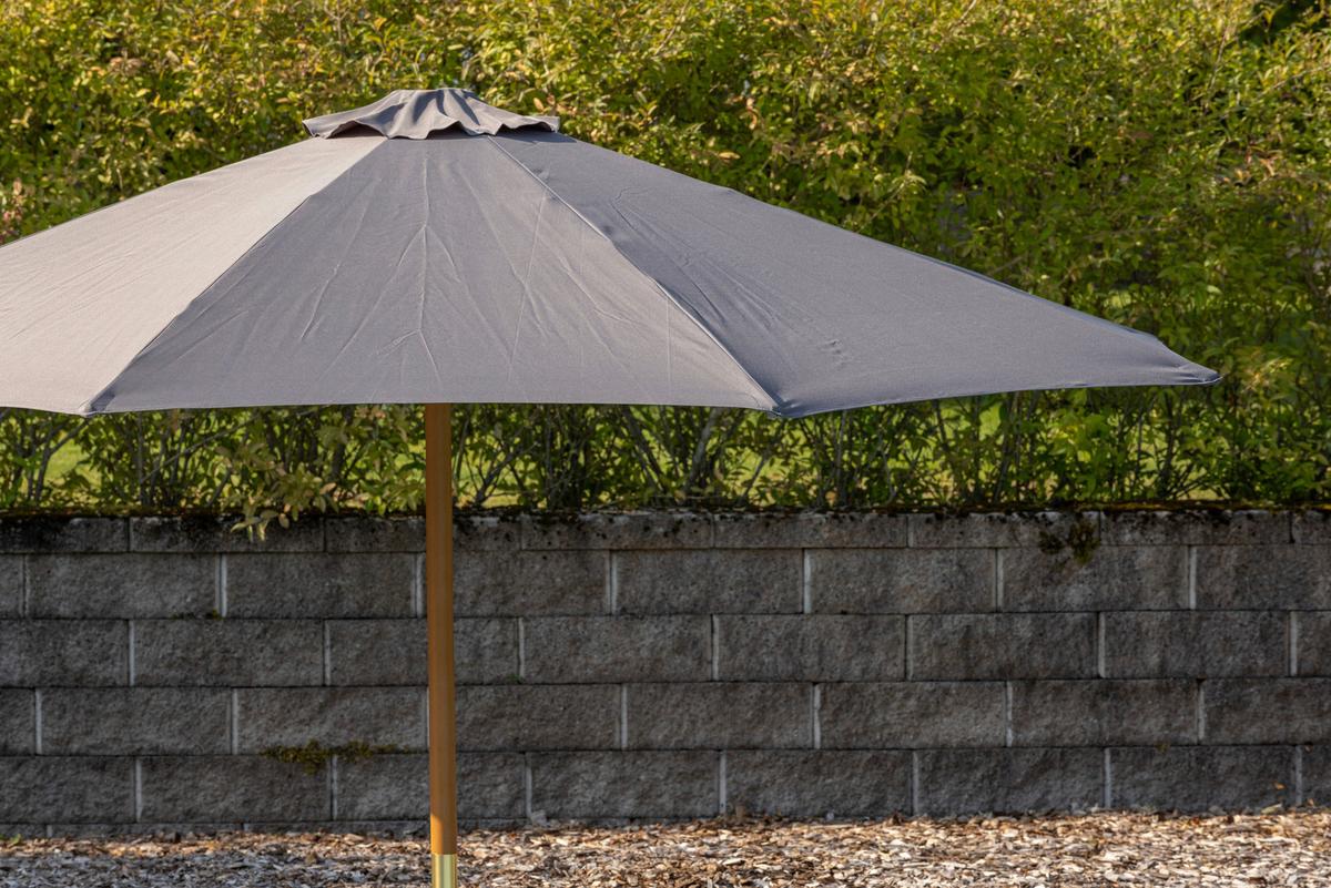Sonnenschirm Ixos DM: 300cm H: 244cm Grau - Grau, KONVENTIONELL, Holz/Textil (300/244cm) - Gardenson