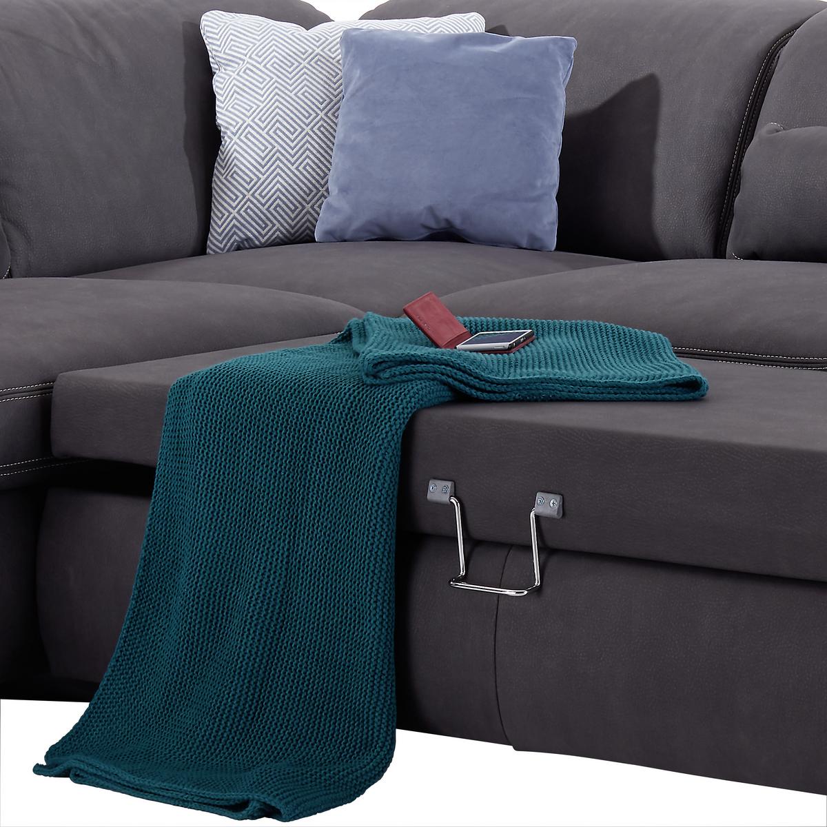 Ecksofa Mit Schlaffunktion & Bettkasten Anthrazit - Beige/Anthrazit, MODERN, Textil (260/320cm) - Luca Bessoni