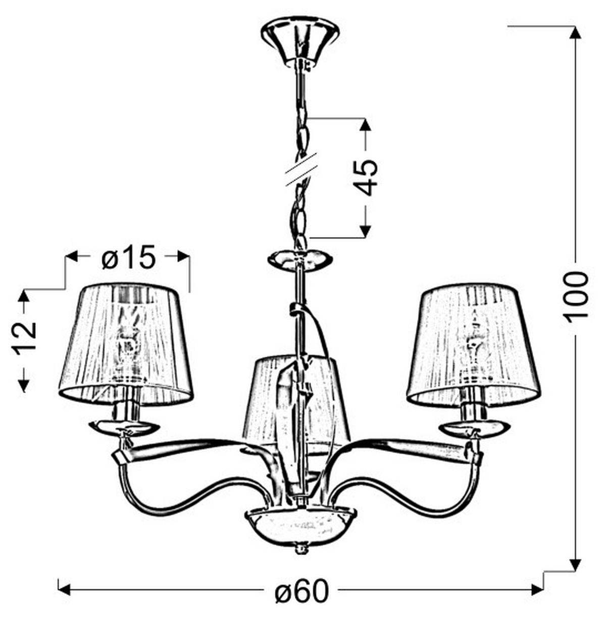 Pendelleuchte 33-55057 Diva - Chromfarben/Goldfarben, KONVENTIONELL, Metall (60/60/100cm)