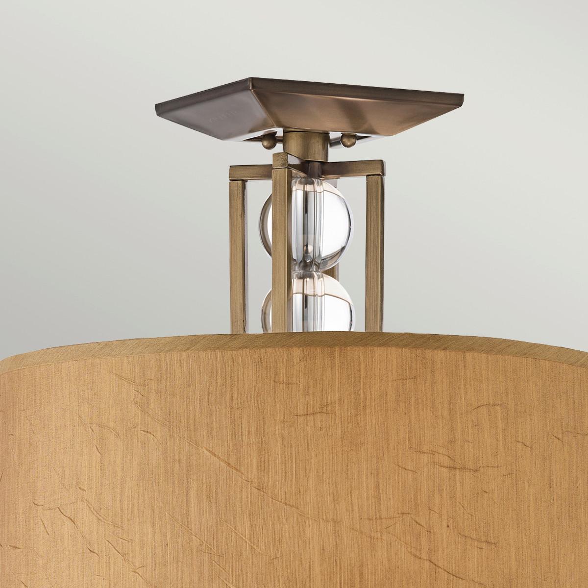 Deckenleuchte Kl-Celestial-Sf - Bronzefarben, Natur, Glas/Textil (38.1/34.9cm) - Elstead Lighting