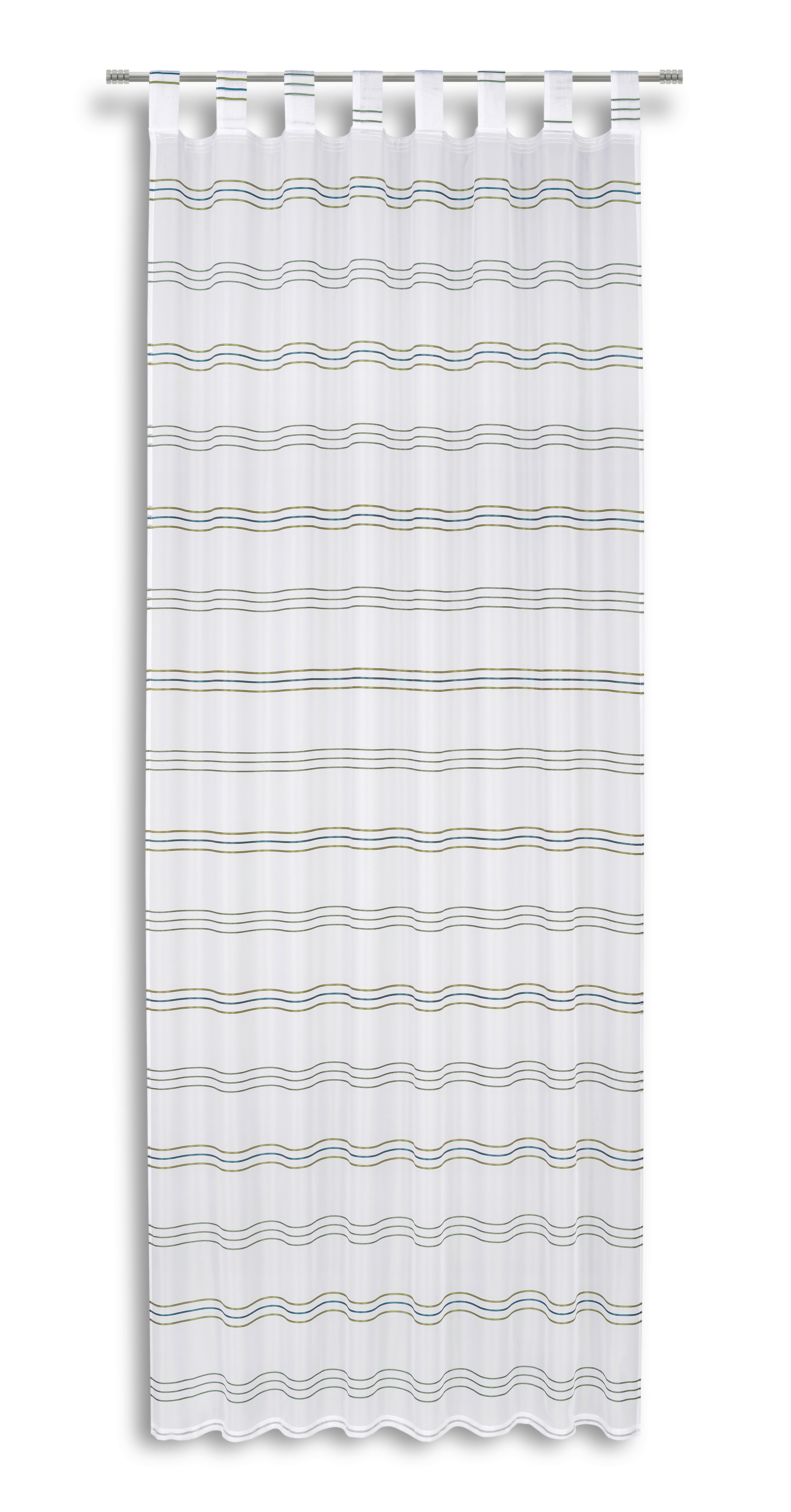 Vorhang mit Schlaufen und Band Halina 145x245 cm Grün