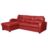 Ecksofa Tilo Rot S: 168 cm - Rot/Schwarz, Design, Leder/Textil (168/227cm) - Livetastic