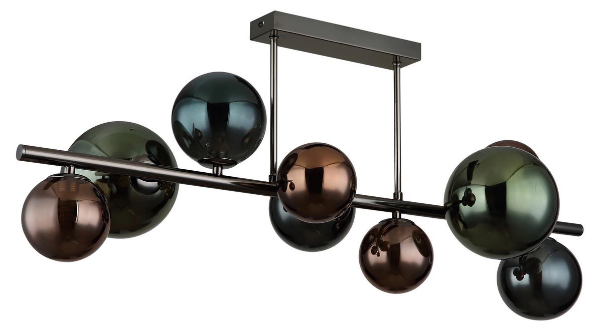 LED-Deckenleuchte 56142-9d - Petrol/Bronzefarben, Design, Glas/Metall (87/30/38cm) - Globo