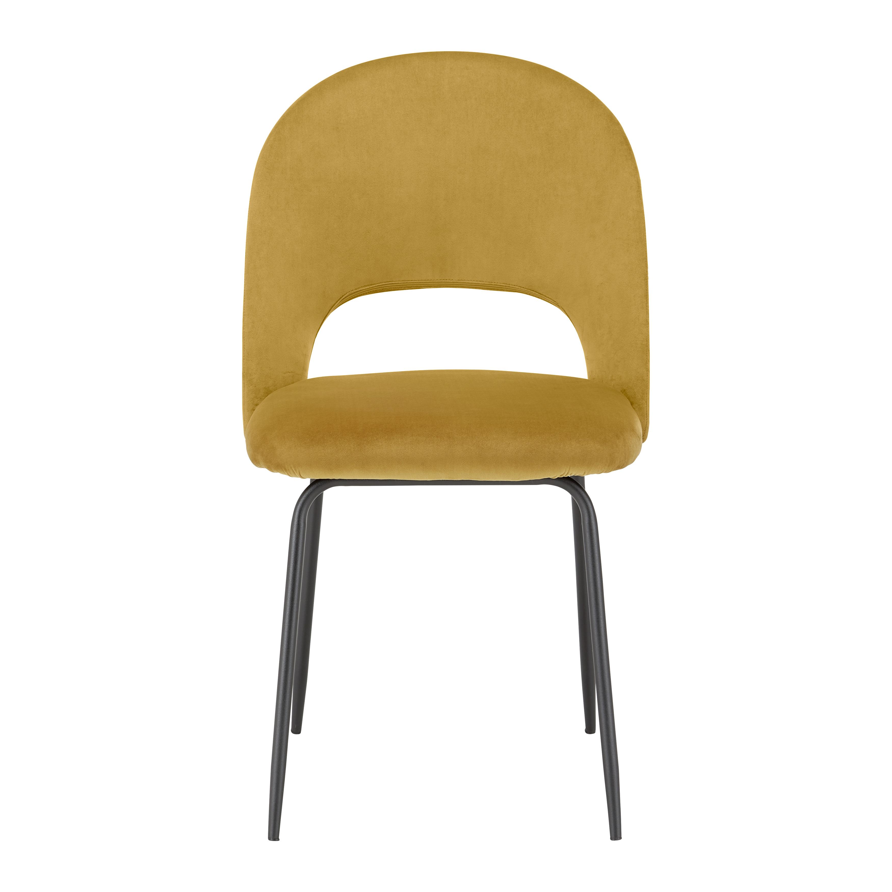 Židle Romy Žlutá - černá/žlutá, Moderní, kov/textil (51/88/58cm) - Bessagi Home