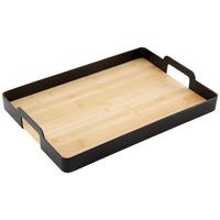 Servírovací podnos BETTY ECKIG - čierna, Modern, plast/prírodné materiály (49/7/34cm) - Mömax