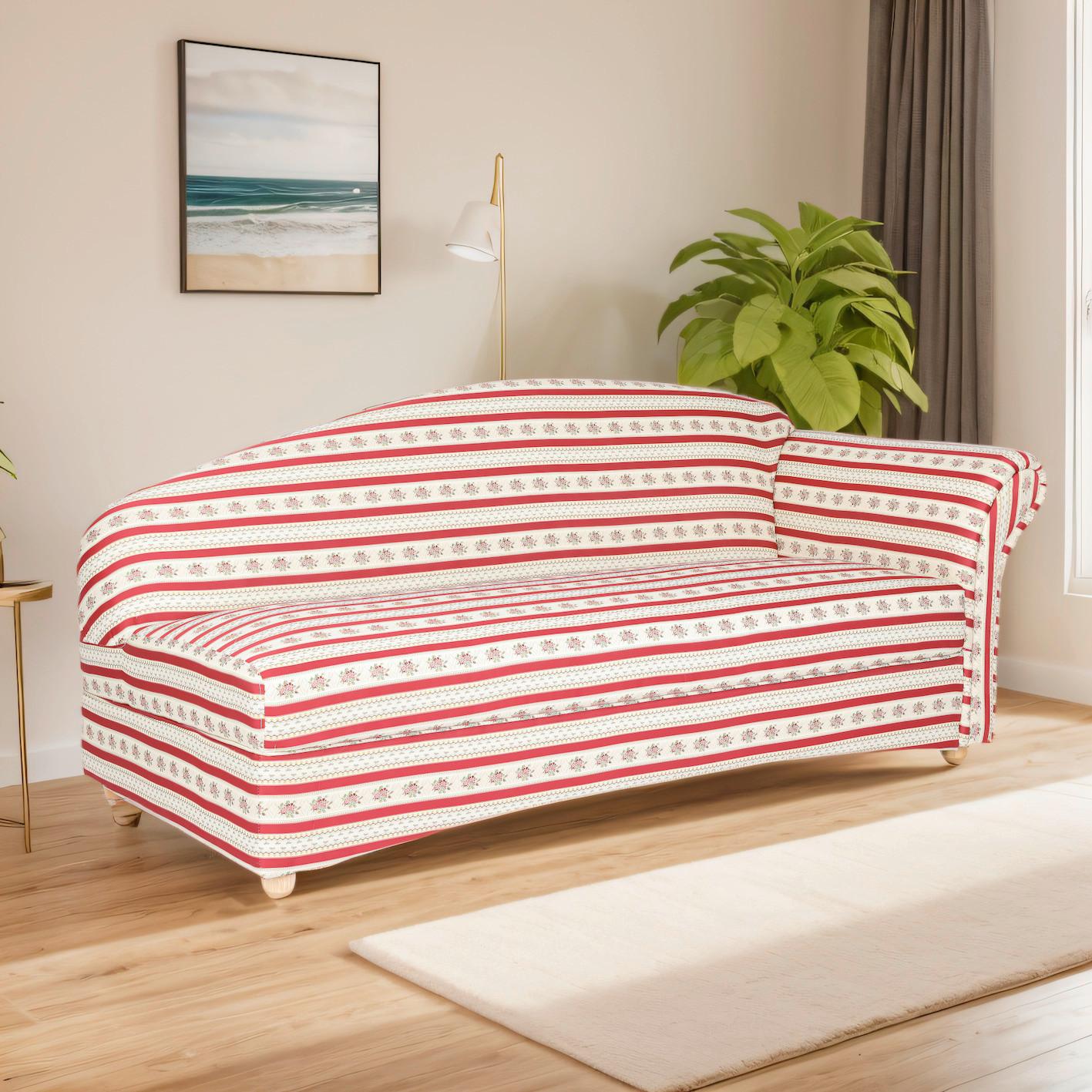 3-Sitzer Lorette Armlehne rechts,ca.193x83x85cm - Bordeaux/Rot, Basics, Holz/Textil (193/83/85cm)