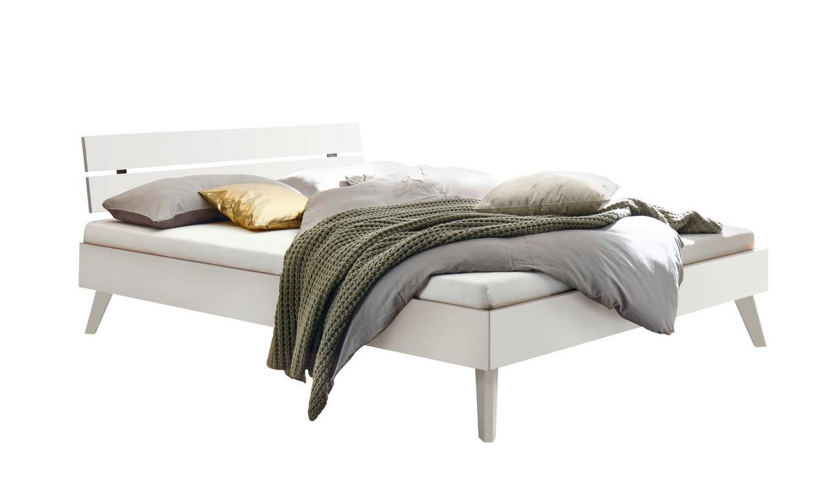 Bett Ortona, Weiß 200x200 cm - Weiß, Design, Holzwerkstoff (200/200cm) - Hasena